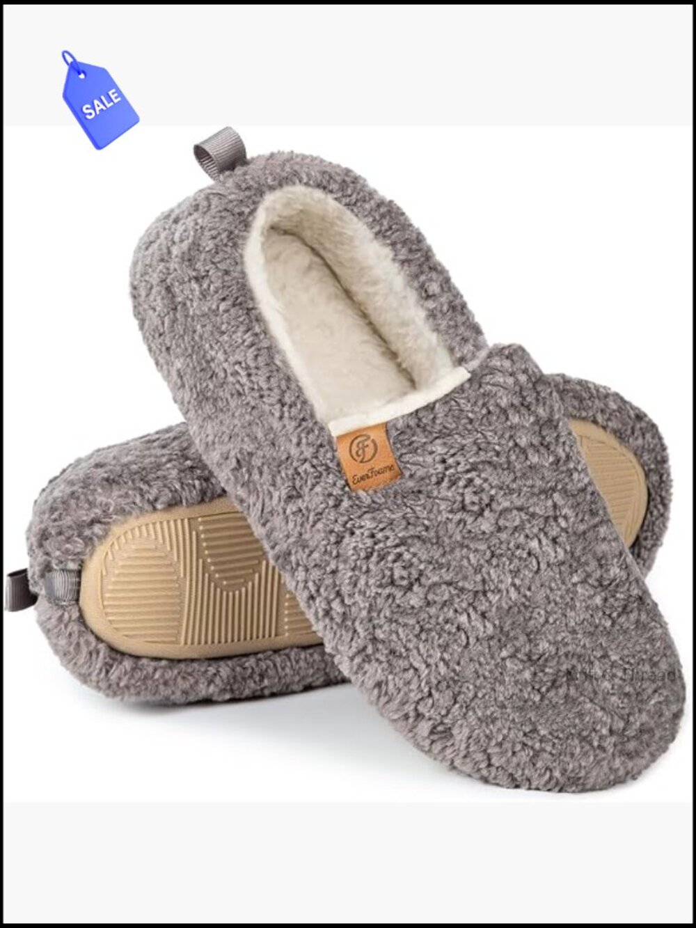 Faux Wool Curly Memory Foam Slippers Non-Slip House Shoes